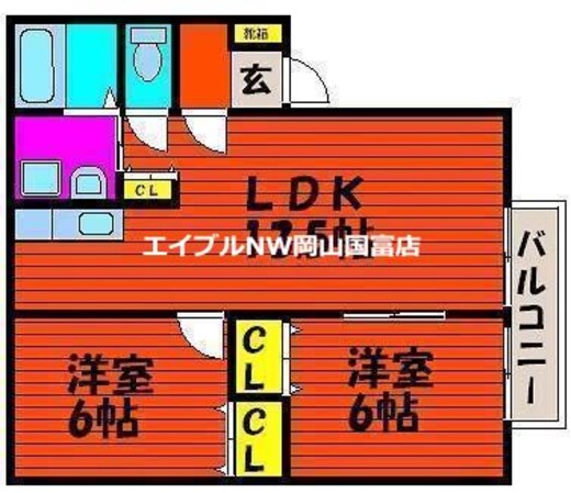 ブロッサム２１　Ｃの物件間取画像